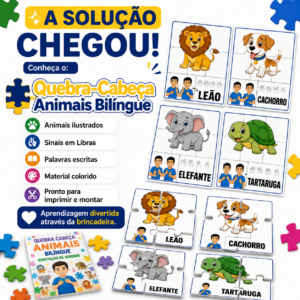 Quebra-Cabeça Bilíngue - Animais – Aprender brincando!
