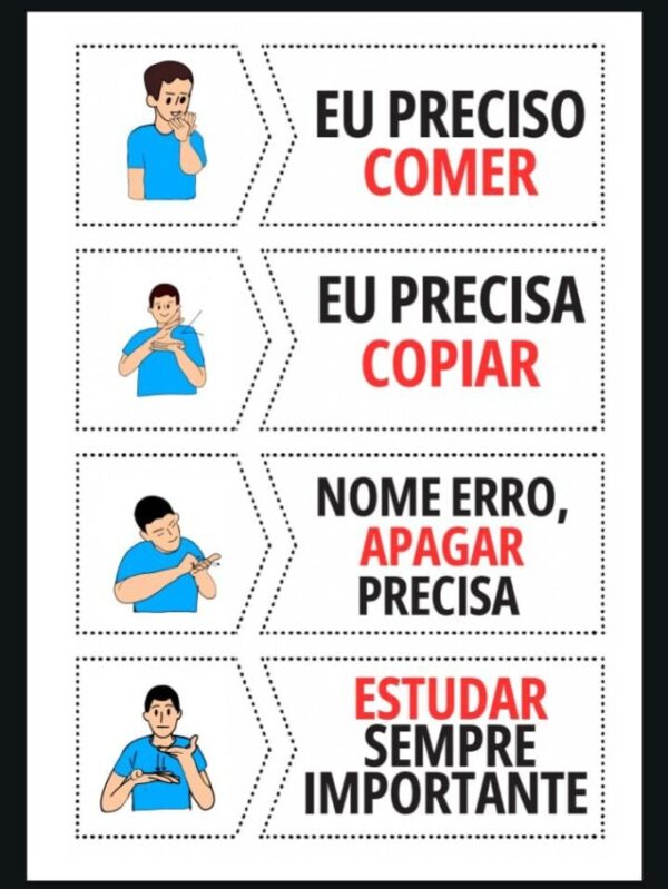 🟡 Treinando Verbos em Libras – Kit Bilíngue: Encaixe + Palavras e Frases - Imagem 4