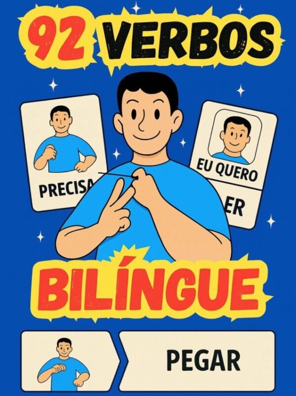 🟡 Treinando Verbos em Libras – Kit Bilíngue: Encaixe + Palavras e Frases