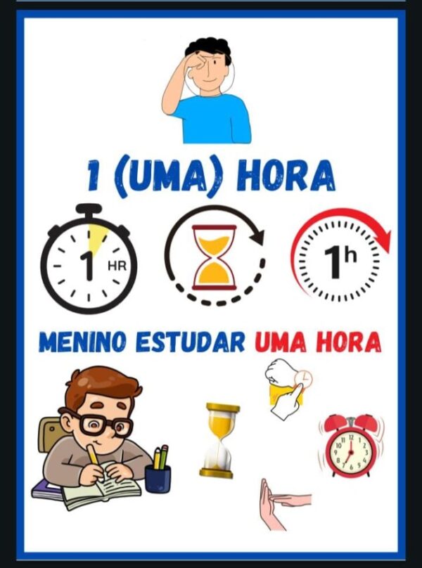 🕒 APRENDENDO AS HORAS - Material Bilíngue para Surdos! - Imagem 3