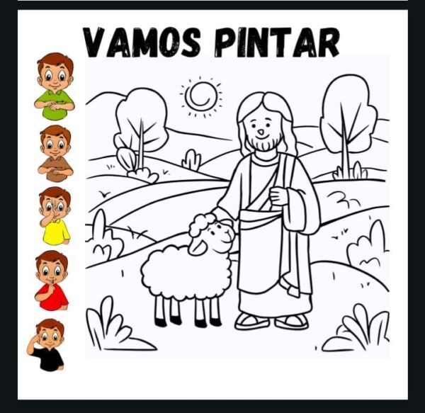 KIT CULTO INFANTIL PARA SURDOS – A OVELHA PERDIDA 🐑💛 (Bilíngue e Inclusivo) - Imagem 6