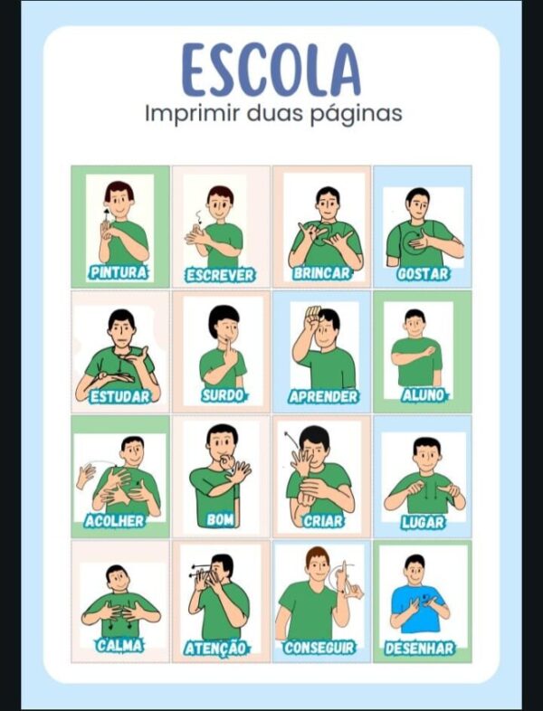 Escola Bilíngue – Material Sinalizado, Colorido e Interativo para Crianças Surdas - Imagem 7