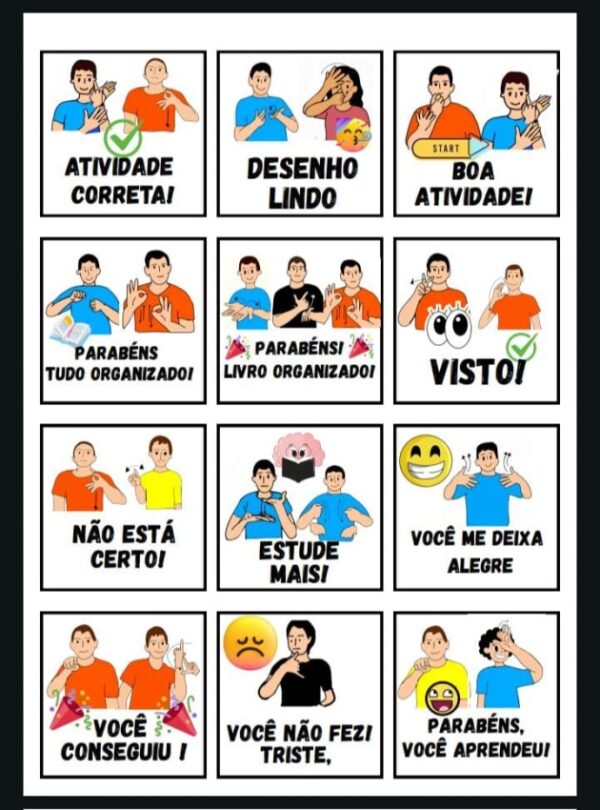 KIT CARTÕES DE INCENTIVO BILÍNGUE PARA SURDOS - Imagem 3