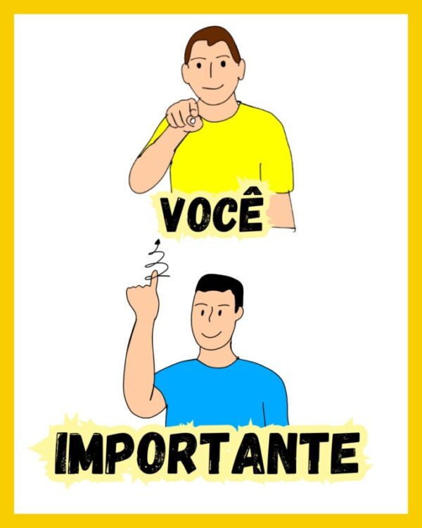 Material bilíngue e colorido para Setembro Amarelo com folheto, painel, cartazes e cartões em Libras para Educação de Surdos.