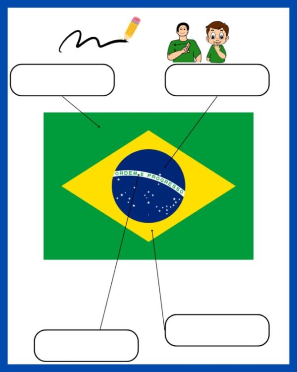 Material bilíngue do 7 de Setembro com viseiras, bandeirolas, atividades e informativos em Libras para Educação de Surdos.