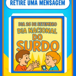 Caixa de Parede para o Dia do Surdo com frases temáticas sobre Libras, surdez e inclusão.