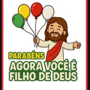 Material evangelístico FILHO DE DEUS com RG cristão, certificado, plano da salvação colorido, atividades para colorir e recurso para sacolinha.