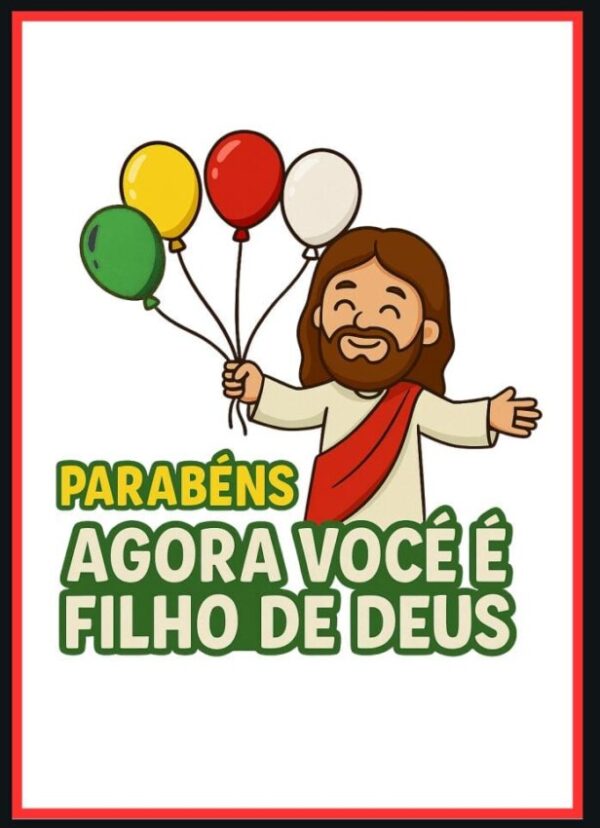 Material evangelístico FILHO DE DEUS com RG cristão, certificado, plano da salvação colorido, atividades para colorir e recurso para sacolinha.