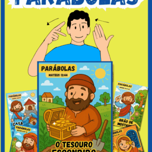 Ilustração infantil de Jesus brilhando como o maior tesouro enquanto crianças correm para abraçá-Lo.