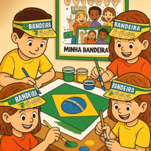 Kit Dia da Bandeira (Atividades + Viseira + Mural Colorido)