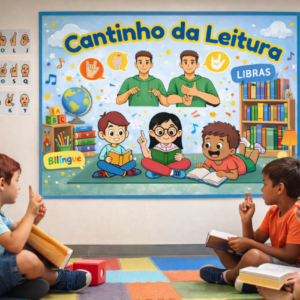 Mural Bilíngue Cantinho da Leitura – Libras e Português | Educação Inclusiva