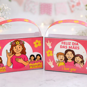 Caixinha Dia das Mães em Libras – Molde de Caixa para Lembrancinha Escolar