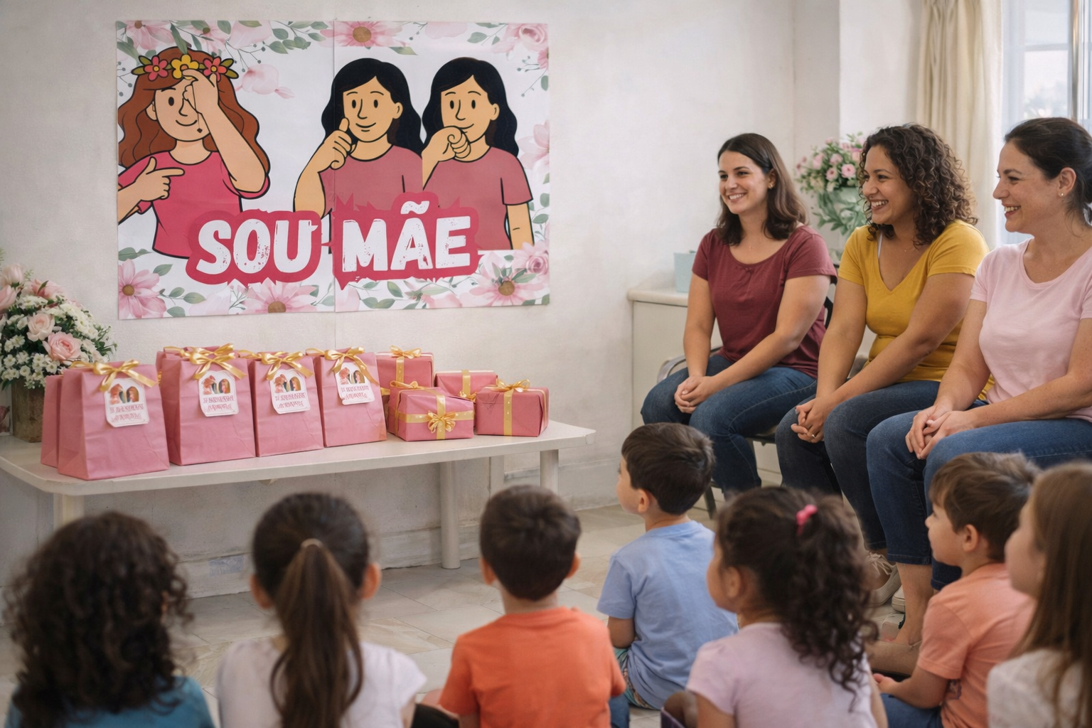 🌸 MURAL MÃE EM DATILOLOGIA – LIBRAS 🌸 - Imagem 2