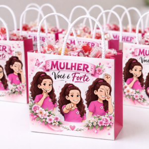 🛍️ Sacolinha Dia da Mulher em Libras – Lembrancinha Inclusiva