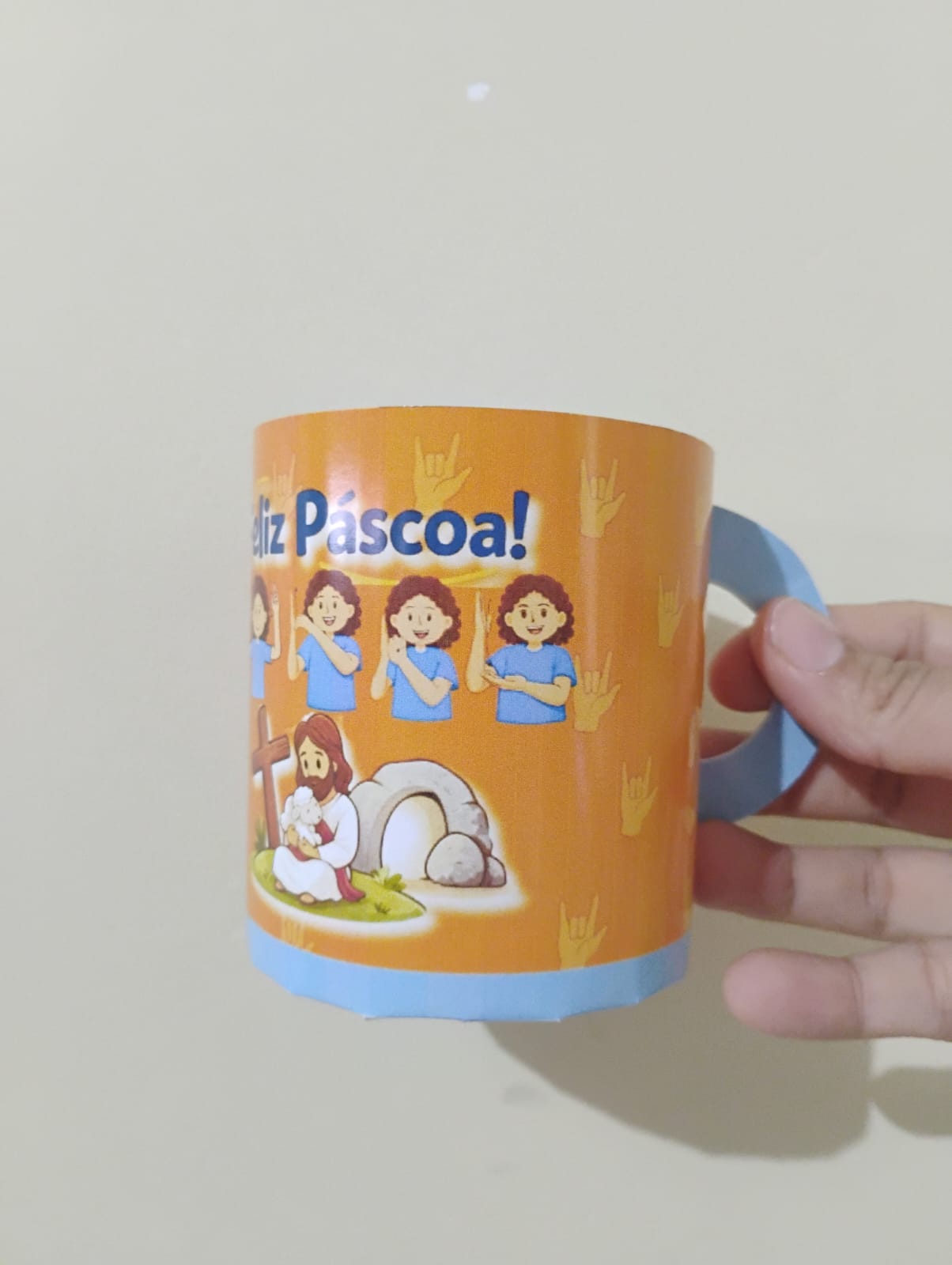 Lembrancinha Caneca de Papel – Páscoa Cristã em Libras (PDF para Imprimir) - Imagem 7