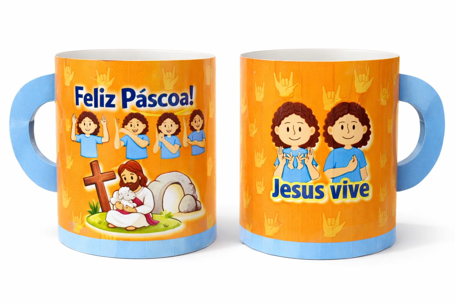 Lembrancinha Caneca de Papel – Páscoa Cristã em Libras (PDF para Imprimir) - Imagem 2