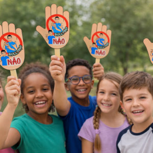 Plaquinha E Chaveiro Educativo Bilíngue em Libras – Não ao Bullying | Educação Inclusiva