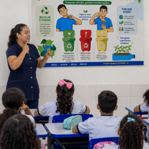 ♻️ Mural Ampliado – Coleta Seletiva em Libras | Material Bilíngue e Colorido