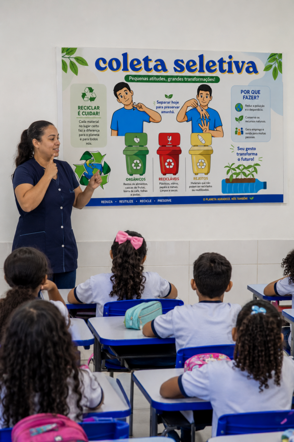 ♻️ Mural Ampliado – Coleta Seletiva em Libras | Material Bilíngue e ...