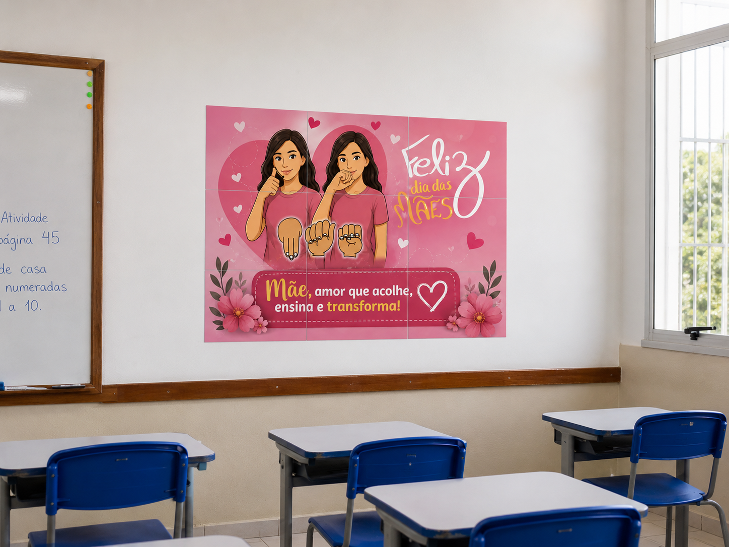 Mural Dia das Mães em Libras – Material Bilíngue para Educação Inclusiva