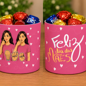 Caneca de Papel Dia das Mães em Libras – Molde PDF para Imprimir