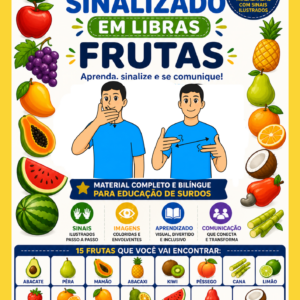 Vocabulário Sinalizado em Libras – Frutas | Material Bilíngue Completo para Educação de Surdos