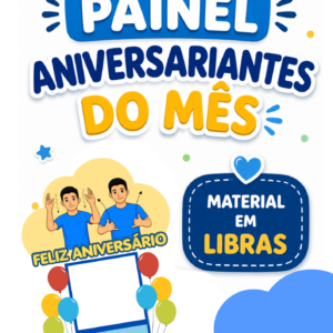 Painel de Aniversário em Libras | Feliz Aniversário Bilíngue para Educação de Surdos