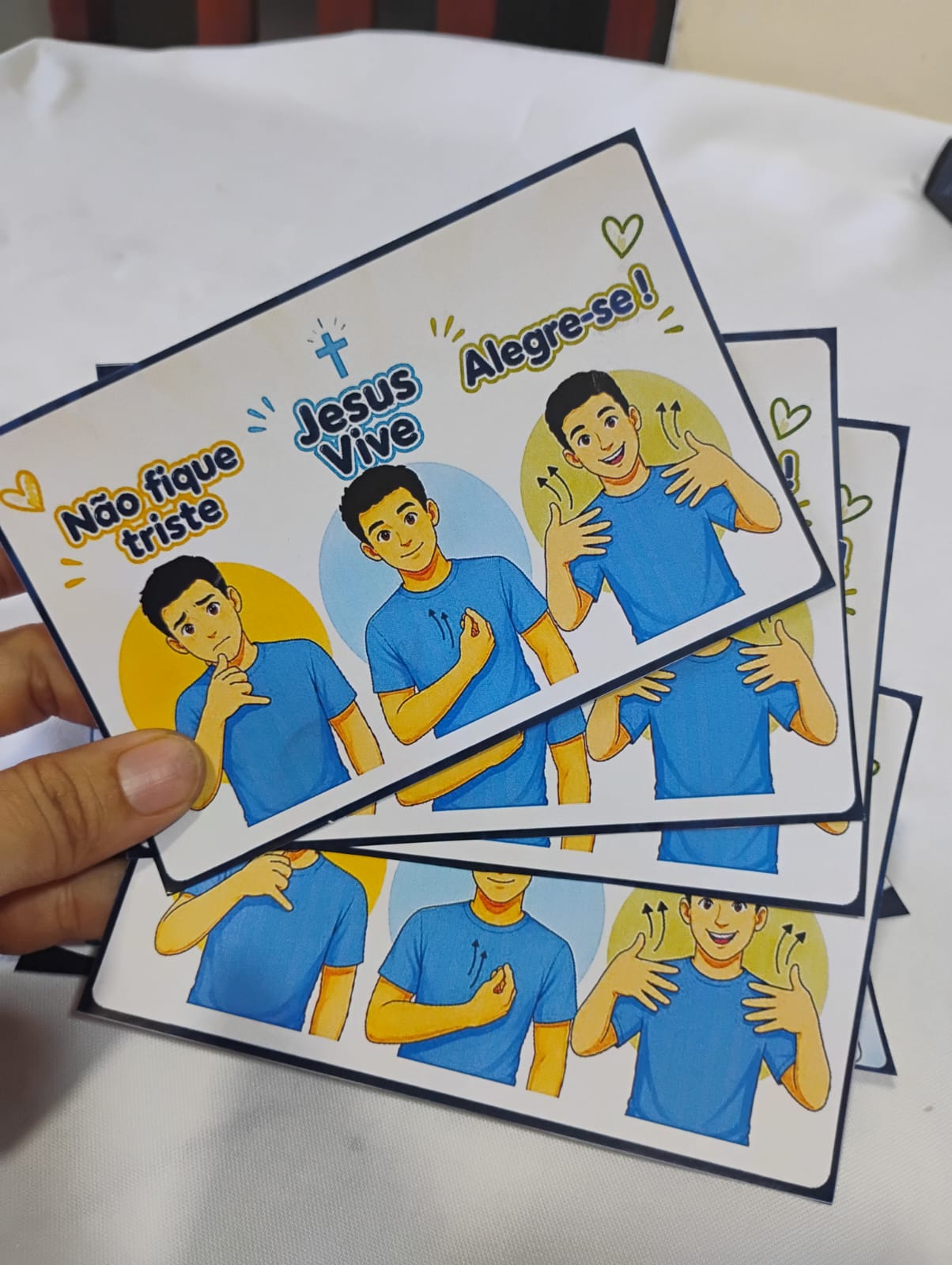 Kit Evangelístico Bilíngue em Libras e Português | Cartazes e Cartões Cristãos para Surdos - Imagem 2