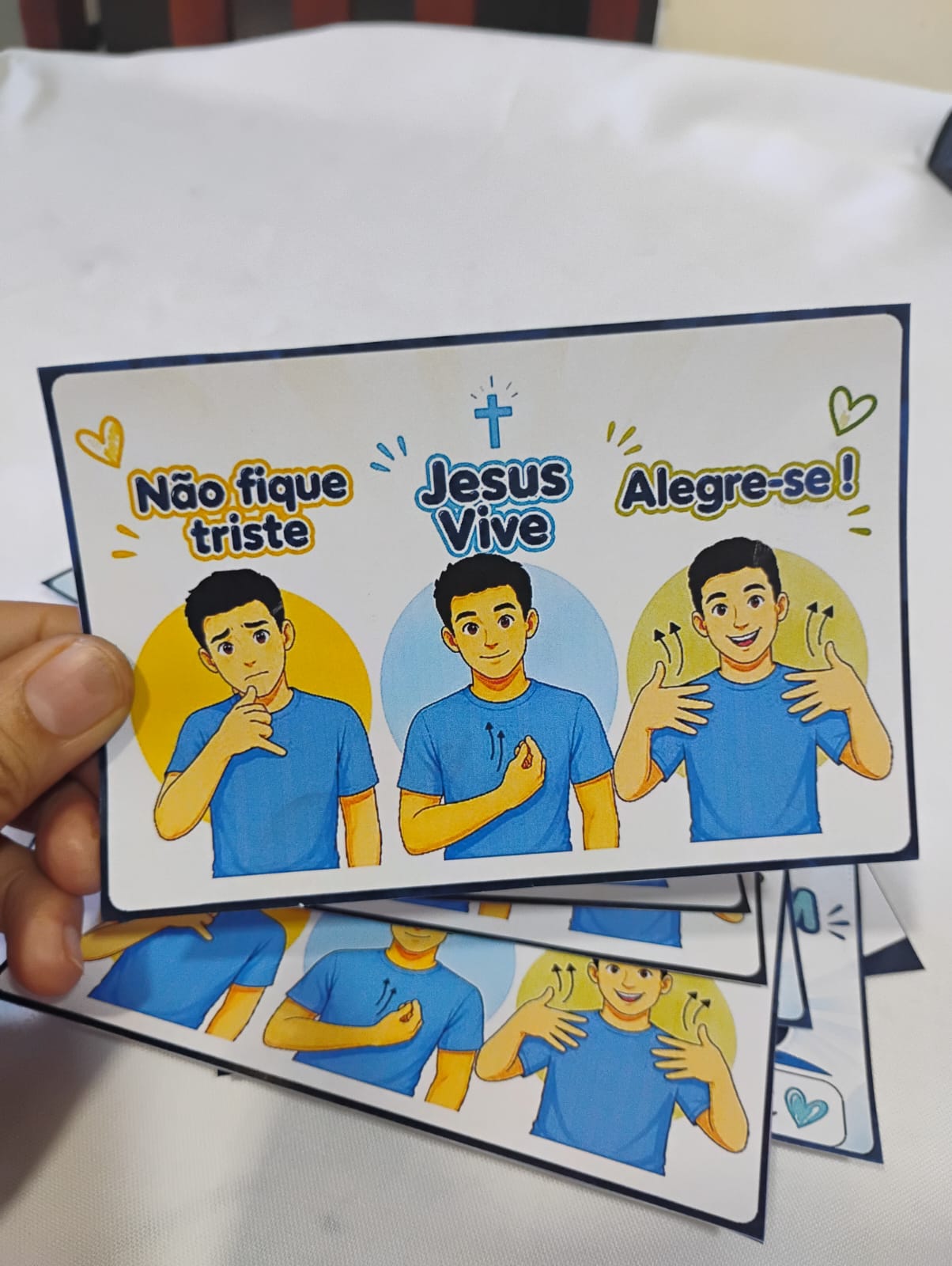 Kit Evangelístico Bilíngue em Libras e Português | Cartazes e Cartões Cristãos para Surdos - Imagem 6