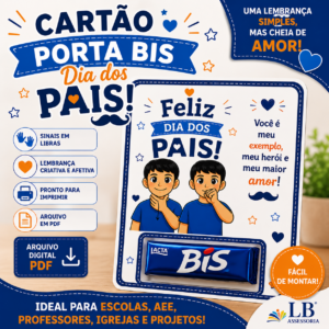 Cartão Porta BIS – Dia dos Pais | Lembrancinha para Imprimir | Arquivo em PDF