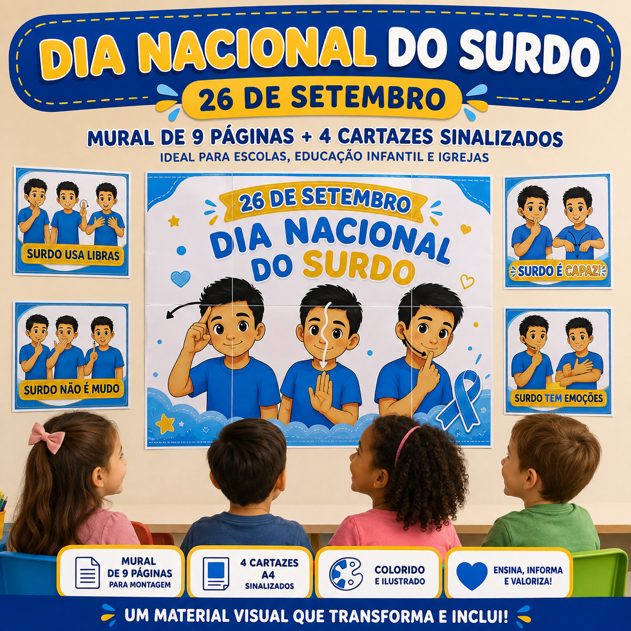 Mural Dia Nacional do Surdo Infantil | 26 de Setembro