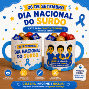 Caneca de Papel Dia Nacional do Surdo