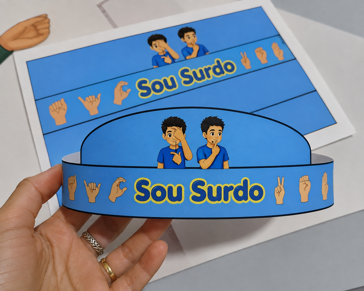 Viseira Bilíngue Sou Surdo e Sou Surda | Setembro Azul | Libras - Imagem 6