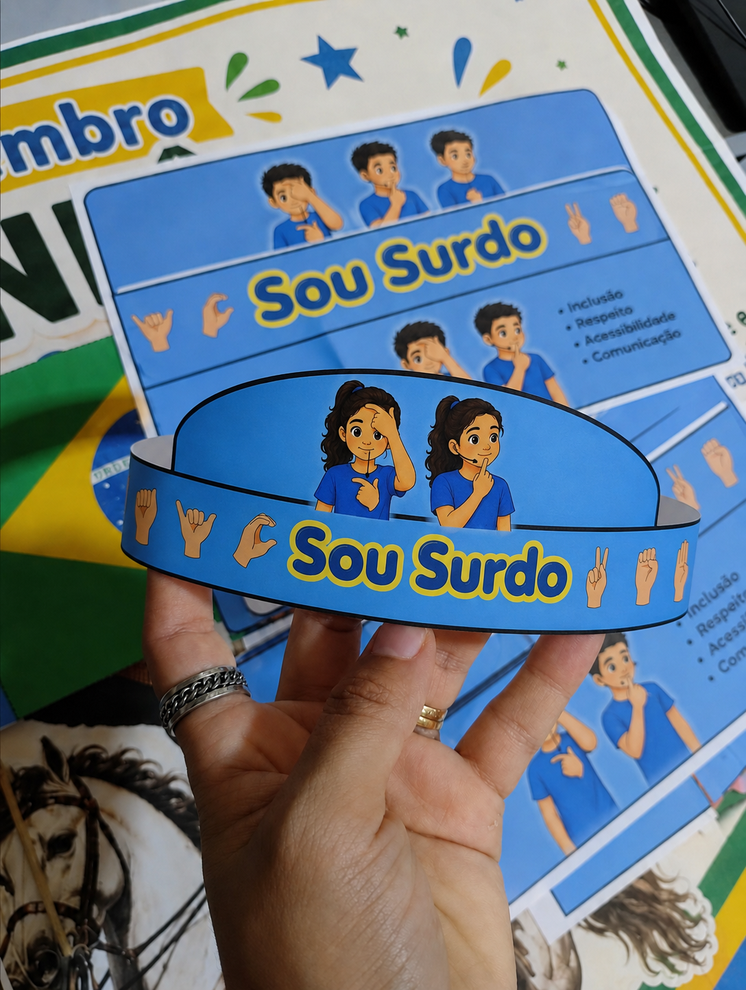 Viseira Bilíngue Sou Surdo e Sou Surda | Setembro Azul | Libras - Imagem 3
