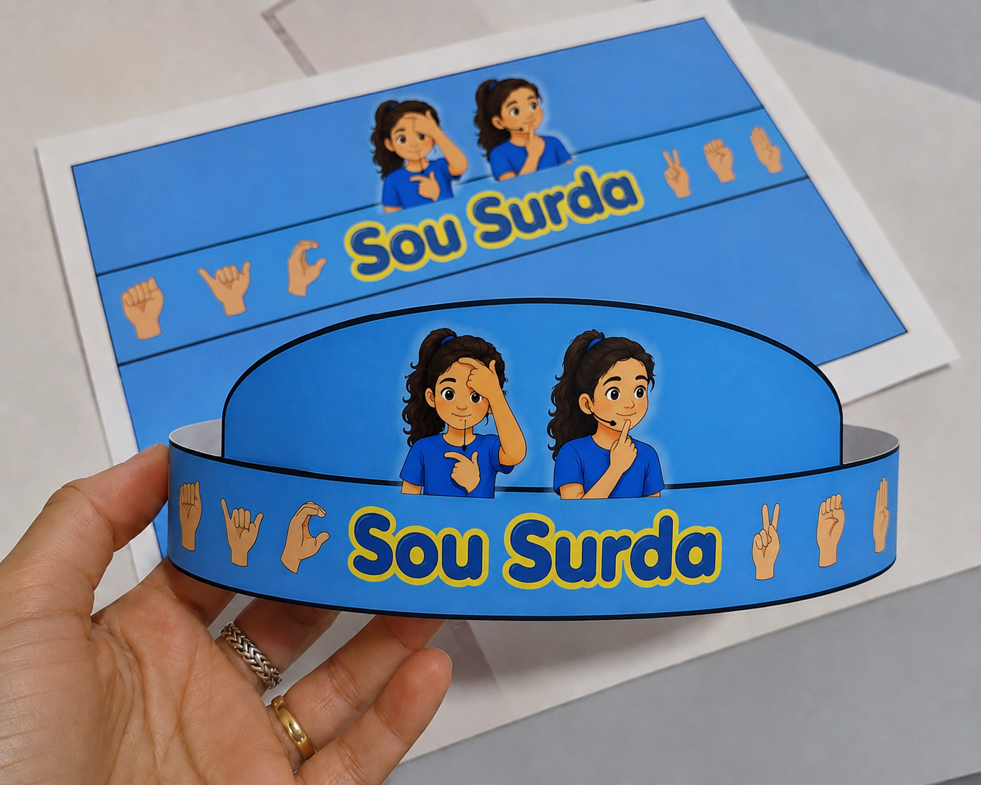 Viseira Bilíngue Sou Surdo e Sou Surda | Setembro Azul | Libras - Imagem 2