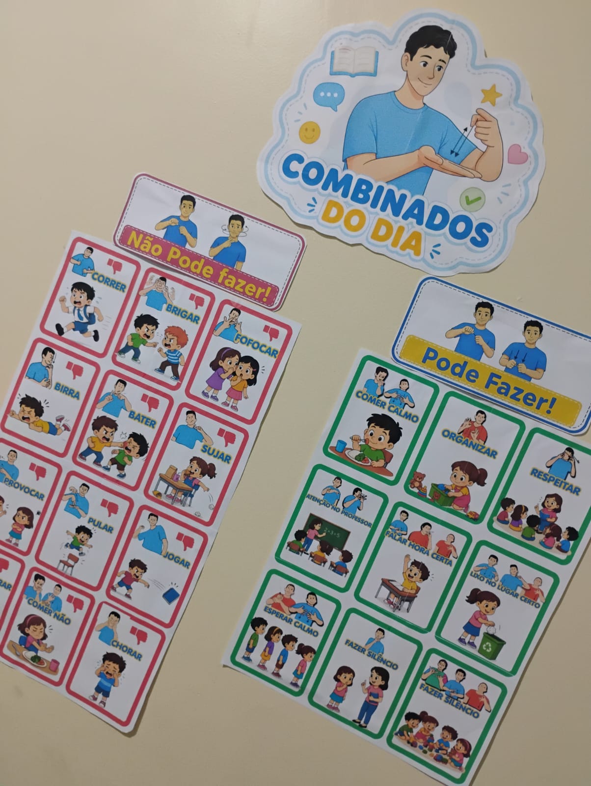 Combinados do Dia em Libras | Recurso Visual Bilíngue para Sala de Aula - Imagem 2