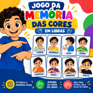 Jogo da Memória das Cores em Libras
