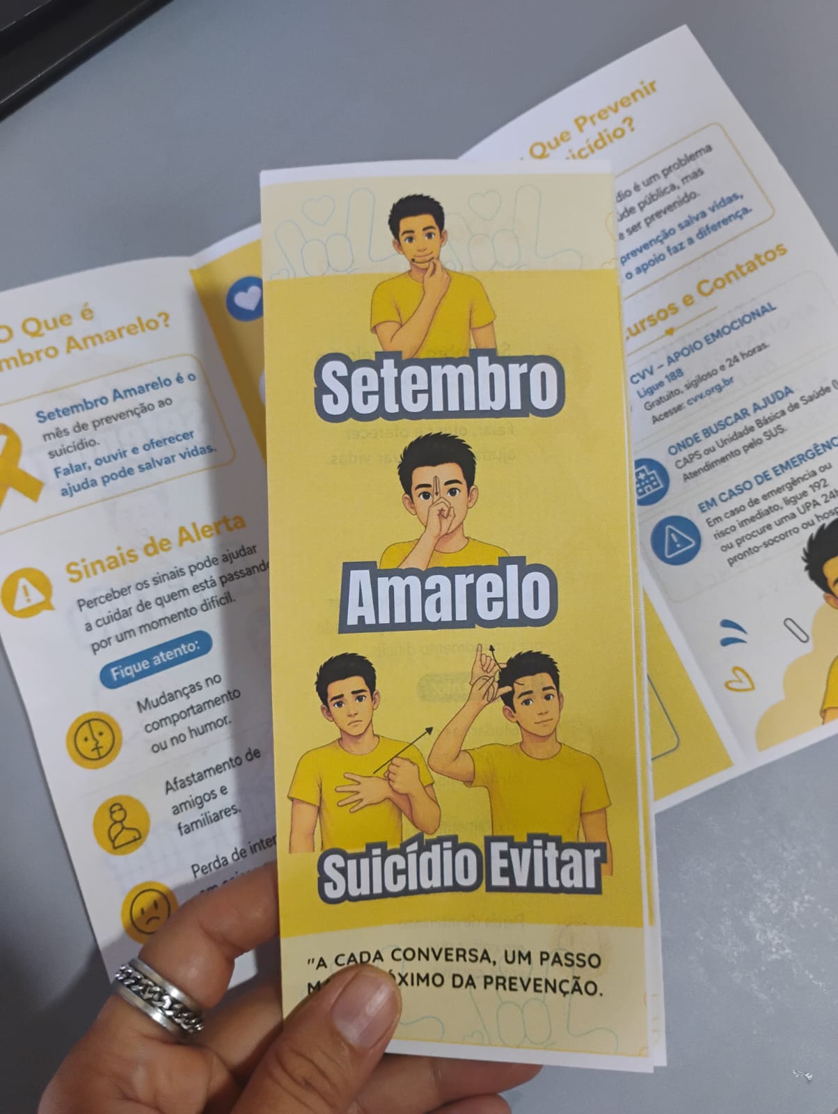 Folheto Informativo Setembro Amarelo em Libras | Prevenção e Valorização da Vida - Imagem 2