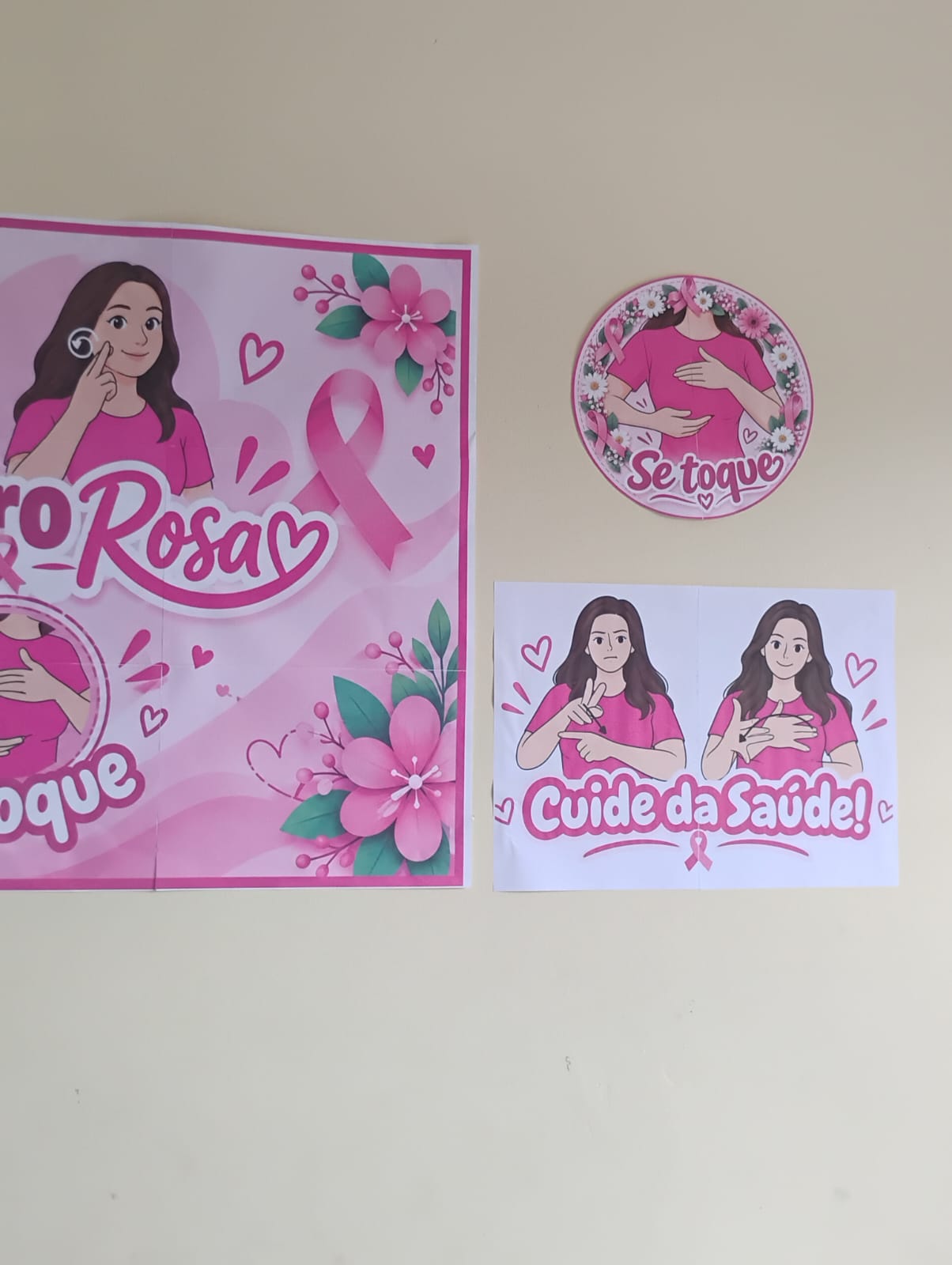 Kit Mural Outubro Rosa | Se Toque e Cuide da Saúde - Imagem 9