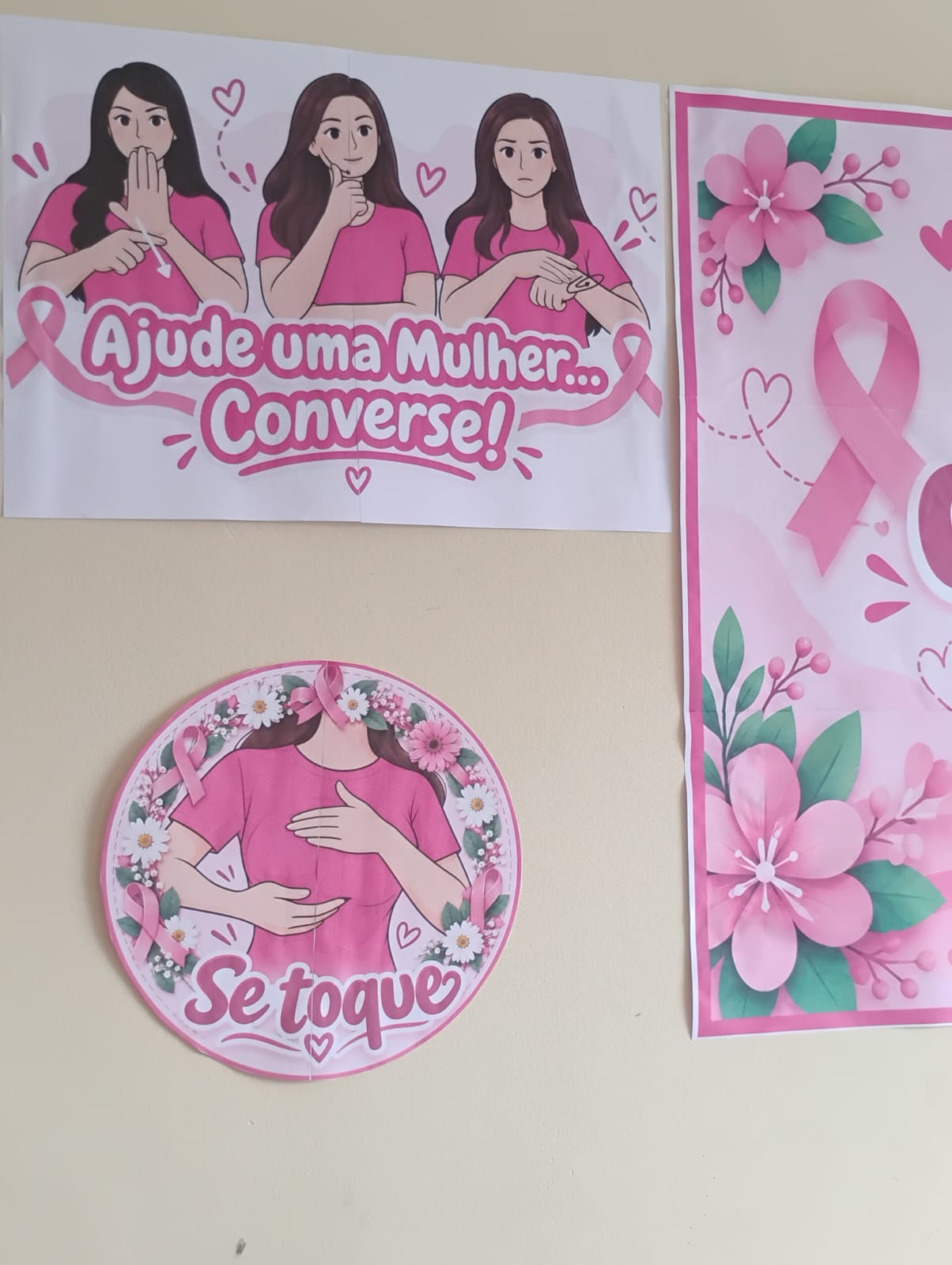 Kit Mural Outubro Rosa | Se Toque e Cuide da Saúde - Imagem 8