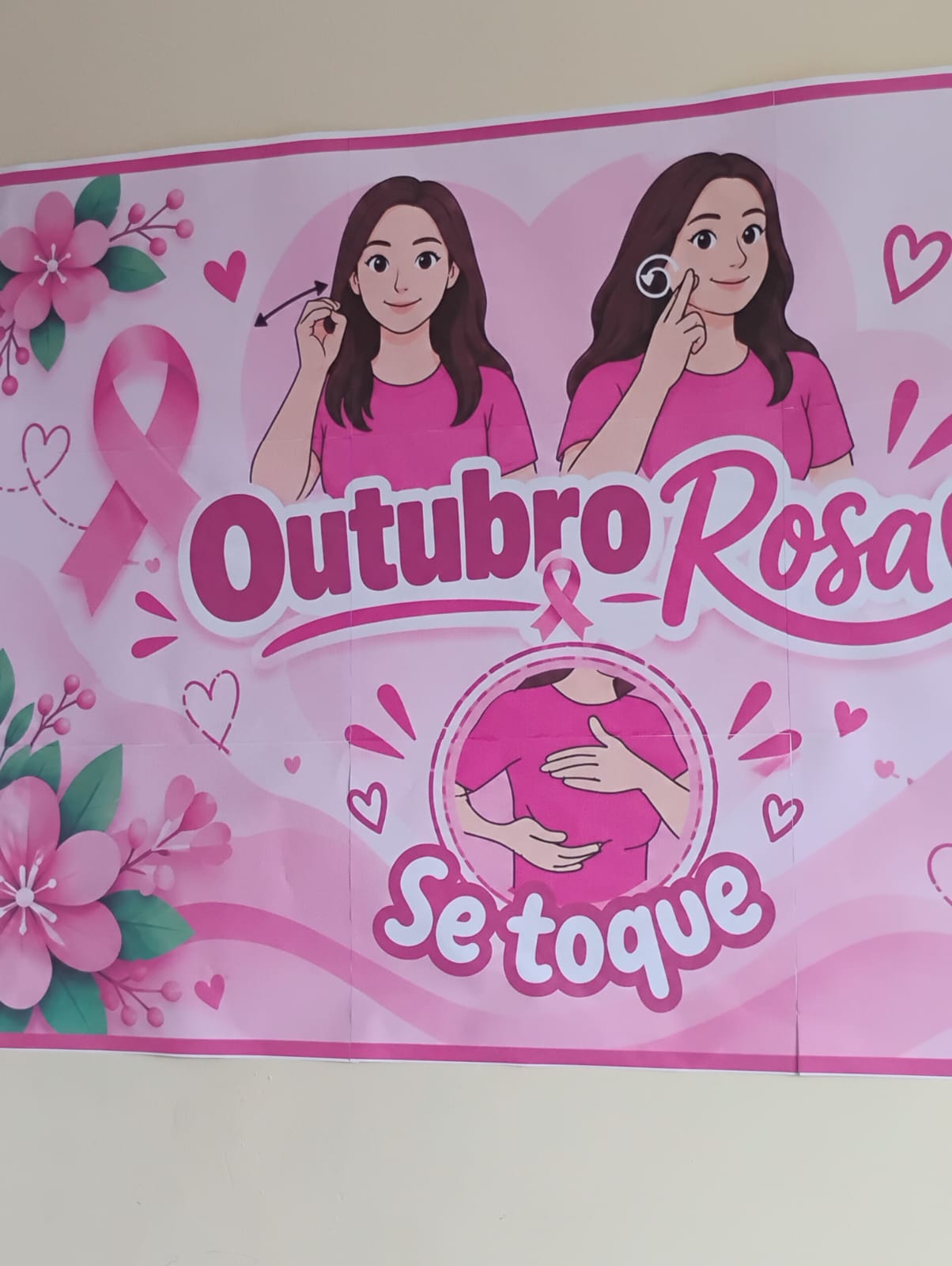 Kit Mural Outubro Rosa | Se Toque e Cuide da Saúde - Imagem 6
