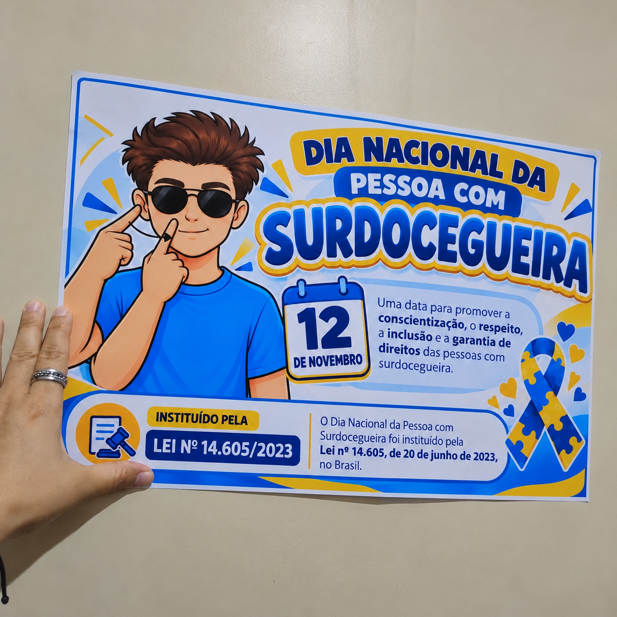 Kit Dia Nacional da Pessoa com Surdocegueira – Murais Educativos em Libras e Braille - Imagem 2