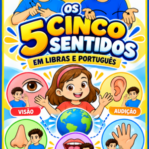 Kit Bilíngue Os Cinco Sentidos em Libras e Português