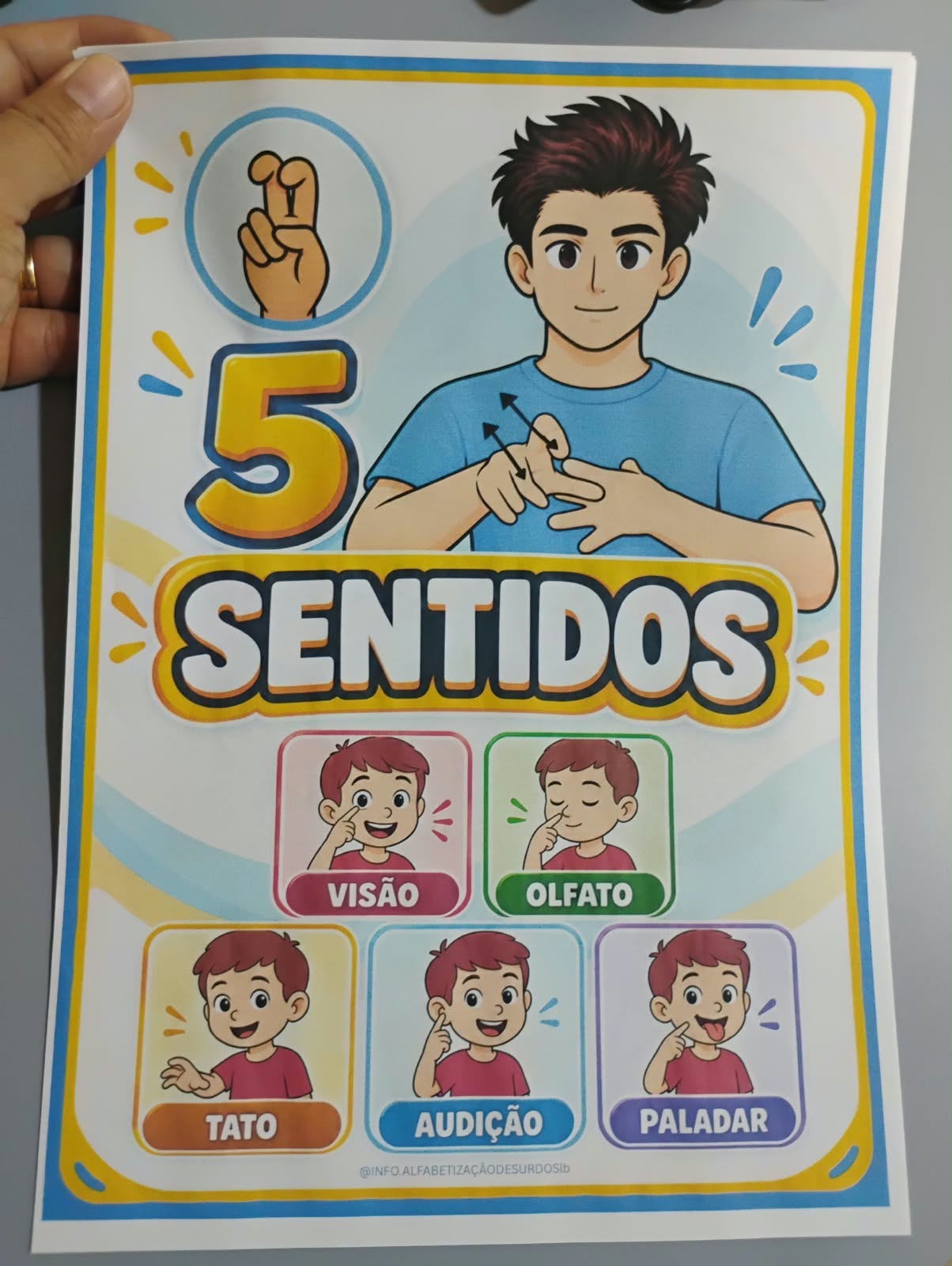 Kit Bilíngue Os Cinco Sentidos em Libras e Português - Imagem 8