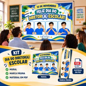 Mural Dia do Diretor(a) Escolar em Libras – 12 de Novembro